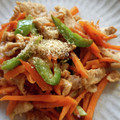 TYSK's cooksnap of when they made ♢人参と豚肉のオイマヨ胡麻炒め♢.