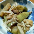 tamispada's cooksnap of when they made 油揚げと狩留家茄子の柚子胡椒ポン酢煮.