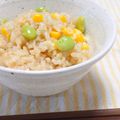 もすろー's cooksnap of when they made ほんのりバター♡とうもろこしと枝豆ご飯.