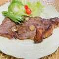 ボブナナ's cooksnap of when they made 牛ロースステーキにんにくソース.