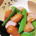 Ocean_ray's cooksnap of when they made スナップエンドウとウインナーの炒め物♪.