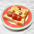 ＠迷子＠'s cooksnap of when they made ミニトマトとスクランブルエッグのトースト.