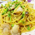 U☆kaoru's cooksnap of when they made ほたてときのこの和風パスタ.