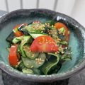 わか★'s cooksnap of when they made 副菜に♪ワカメ、きゅうり、トマトの酢の物.
