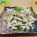 ルパンのかあさん☆彡's cooksnap of when they made たたきキュウリとささみのやみつきゴマだれ.