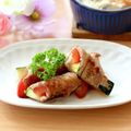 runa10's cooksnap of when they made ズッキーニとパプリカの肉巻き.