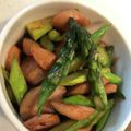 料理ニガテ系女子☆'s cooksnap of when they made ベーコンとアスパラとコーンのバター醤油炒.