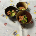 yesmama's cooksnap of when they made ずいきとキュウリの酢の物.