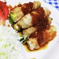 ととろ＆めい's cooksnap of when they made きゅうりの豚バラ巻き　おろし玉ねぎソース.