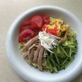 Ruriluru's cooksnap of when they made 冷やし中華のトッピング〜(o˘◡˘o)♡.