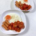 みぽぽ37's cooksnap of when they made ミニトマトの目玉焼き.