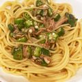 ママメイン！時々子供's cooksnap of when they made 簡単！オクラとツナの冷製パスタ.
