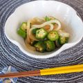 バカリャウ's cooksnap of when they made ☆簡単混ぜるだけ☆オクラのイカそうめん☆.