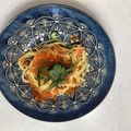 mihomama☆'s cooksnap of when they made ✿いくらと大葉のパスタ✿.