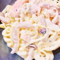 akgka's cooksnap of when they made 濃厚とろとろ～♪鮭のクリームスパゲティ.