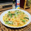 料理男子部🍻's cooksnap of when they made エビと舞茸のクリ～ムパスタ☆.