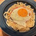 きなこ＊。's cooksnap of when they made ベーコンエッグうどん.
