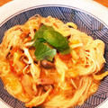 tentemari☆'s cooksnap of when they made なすときのこのトマトソース煮麺.