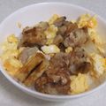 きらり流れ星's cooksnap of when they made 炒り卵の焼き鳥丼.