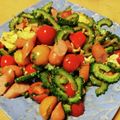 山ばあば's cooksnap of when they made 卵入りゴーヤとベーコントマトのピリ辛炒め.