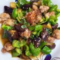 ココハナミコ☆'s cooksnap of when they made 豚こま肉とナスとピーマンのめんつゆ炒め.