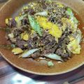 Coo1215's cooksnap of when they made 焼肉のタレで簡単豚肉と長ネギ卵の炒め物.