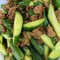 splendeur's cooksnap of when they made きゅうりとひき肉のカレー炒め.