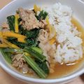 yukoko☆'s cooksnap of when they made 簡単♪豚肉小松菜あんかけ丼.