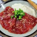在宅勤務のおじさん's cooksnap of when they made 材料切るだけ簡単！☆鮪の山かけ丼☆漬け丼.