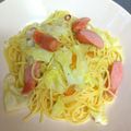 れれれ711's cooksnap of when they made キャベツとウインナーのペペロンチーノ.