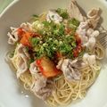 こうちゃん19's cooksnap of when they made 夏休みランチに★簡単豚キムそうめん.