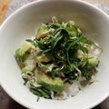 rrr0808's cooksnap of when they made しらすとアボカドのごまポン酢丼.