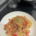 JANG♡'s cooksnap of when they made 夏季限定☆桃と生ハムとトマトの冷製パスタ.