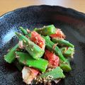 ♡こもれび♡'s cooksnap of when they made おくらと竹輪の辛子和え.
