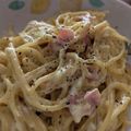 かめさん家's cooksnap of when they made プチ贅沢生クリーム＆全卵濃厚カルボナーラ.