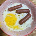 ももゆみ1230's cooksnap of when they made 朝食に！レンジでウインナーエッグ.