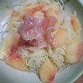 りー君グランマ's cooksnap of when they made ☺そうめんで♪生ハムと桃のカッペリーニ☺.