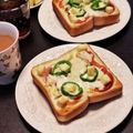 ほか弁ママ's cooksnap of when they made 父作　絶品ピザトースト.