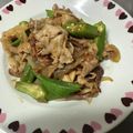 K0A9O0R8U♪'s cooksnap of when they made ✿オクラと豚肉の炒め物✿.