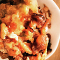 mochu★'s cooksnap of when they made 激安丼！市販のかき揚げで卵とじかき揚げ丼.