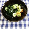 ﾁｲﾁｬﾝﾏﾏ's cooksnap of when they made 竹輪きゅうりとワカメの酢の物.
