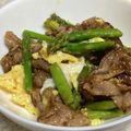yummy?'s cooksnap of when they made ふわふわ玉子入り‼豚アスパラのカレー炒め.