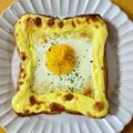 Ri→chan's cooksnap of when they made 耳までカリカリ☆目玉焼きトースト.