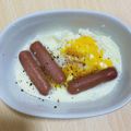 ももゆみ1230's cooksnap of when they made 朝食に！レンジでウインナーエッグ.