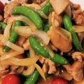サクタ４'s cooksnap of when they made スナップエンドウと鶏肉のガリバタ炒め.