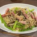 ゆゆよん's cooksnap of when they made アスパラとベーコンとしめじの和風パスタ.
