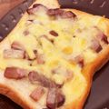 ぴあのちゃん95's cooksnap of when they made 焼き豚のせトースト♡.