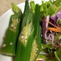 るーもー's cooksnap of when they made めんつゆで♪オクラのおひたし.