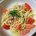 おぽチャン's cooksnap of when they made トマトと大葉の冷製ツナパスタ.