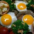 3mamakuma's cooksnap of when they made 運動会弁当に♪うずら目玉のせハンバーグ.
